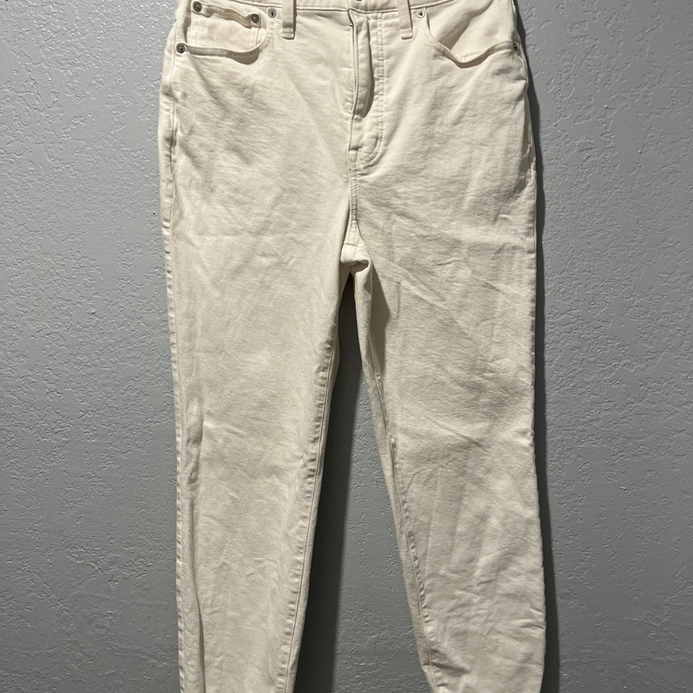 Madewell The Mom Jean High Waist Ripped Distressed Raw Hem Jeans Size 28